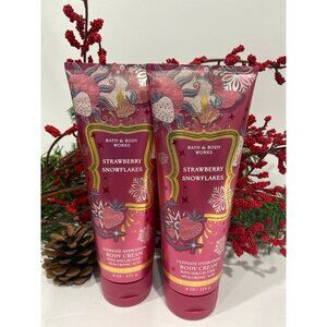 Bath & Body Works “Strawberry Snowflakes” 2 New Body Creams